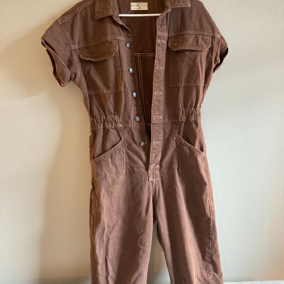 Free People Brown Denim style Jumpsuit - Picture 2 of 4